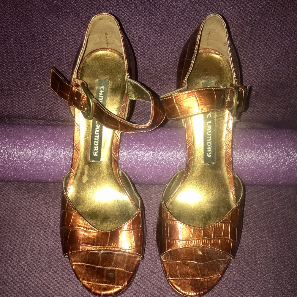 Bronze Metallic Chinese Laundry Heels - Size 7